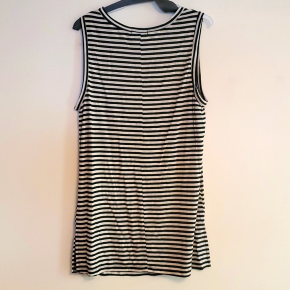 Popular Basics Women's Striped Tank Top Tunic - Picture 3 of 4